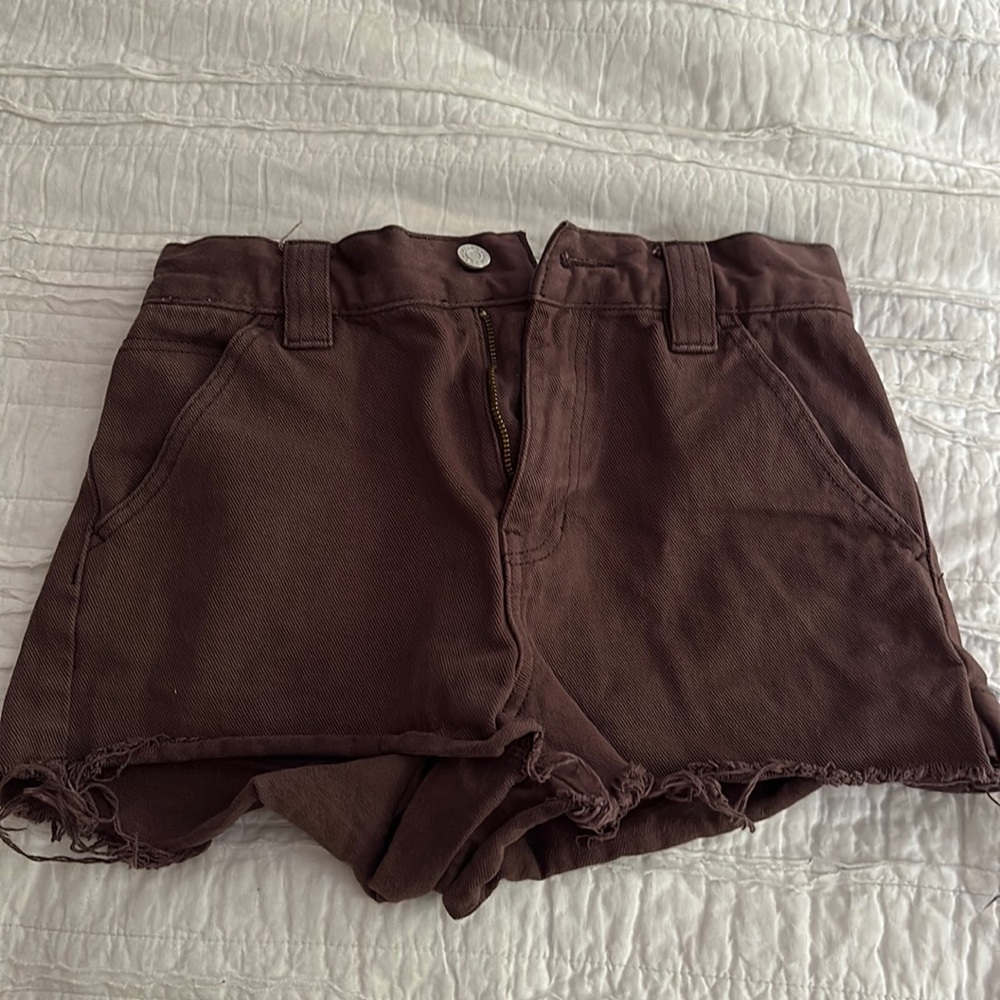 Brown Cargo Jean shorts